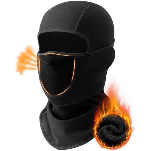 Balaclava Face Ski Mask with Movable Deisgn for Men Women-Fleece Winter Face Covering for Cold Weather Skiing Outdoor Work