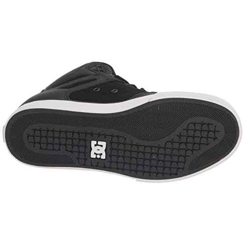 DC Men's Pure High Top Wc Skate Shoes Casual Sneakers, Black/Black/White, 7.5