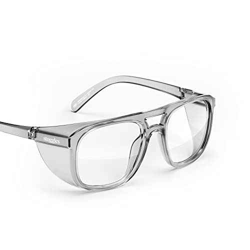 Stoggles Aviator Z87.1 Certified Safety Glasses, Blue-Light, UV Blocking Lens, Top & Side Shield, Anti-Fog, Stylish Eyewear