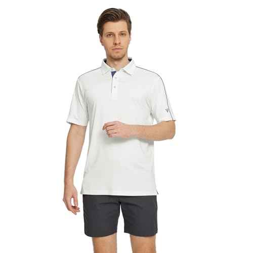 M MAELREG Golf Polo Shirts for Men Short Sleeve Dry Fit Solid Moisture Wicking Casual Performance Collared Mens Polo Shirts