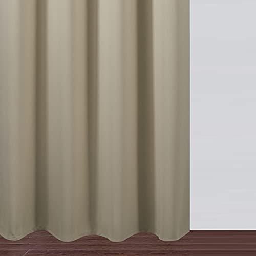 LEMOMO Blackout Curtains 52 x 45 inch/Beige Curtains Set of 2 Panels/Thermal