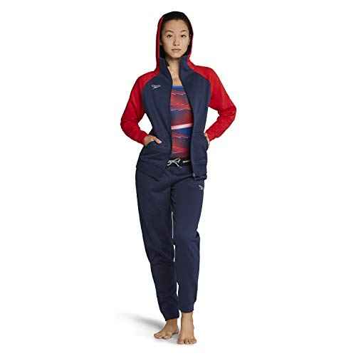 Speedo Women's Sweatshirt Full Zip Hooded Jacket Team Warm Up