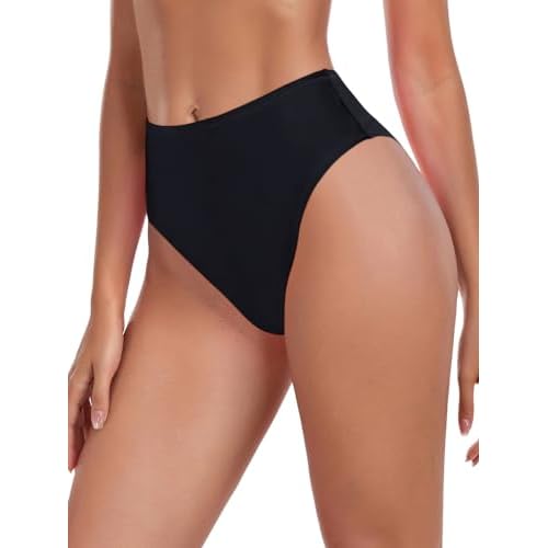 Colloyes Women's High Waisted High Cut Thong Bikini Bottom