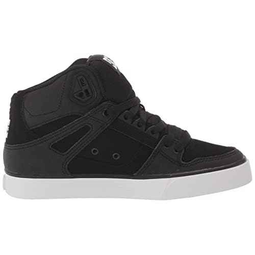 DC Men's Pure High Top Wc Skate Shoes Casual Sneakers, Black/Black/White, 7.5