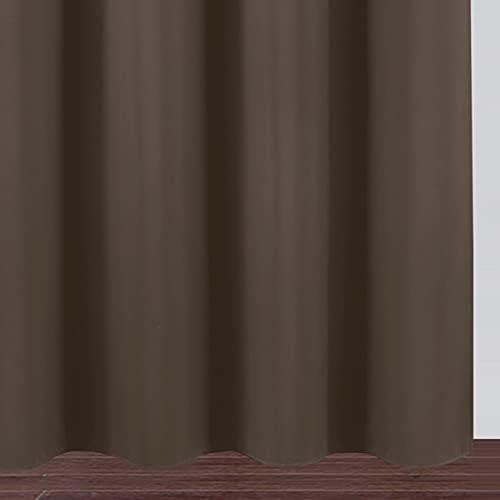 LEMOMO Chocolate Brown Thermal Blackout Curtains/42 x 72 Inch/Set of 2 Panels