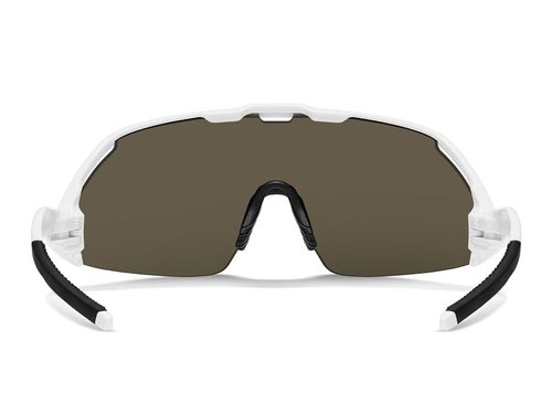 ROKA Matador AIR Semi-Rim Cylindrical Shield Sunglasses with Interchangeable Lens - Gloss White Frame - Dark Glacier Mirror Lens