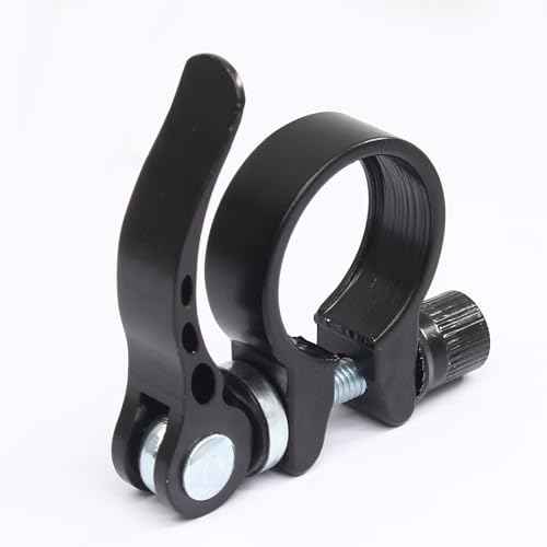 28.6mm Bicycle Seat Post Clamp, Aluminium Alloy Bike Quick Release Clamp Seatpost Collar, Type 1, Black