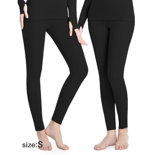 Long Johns for Women - Thermal Leggings for Women, Fleece Lined Base Layer Pants for Cold Weather Underwear Bottoms