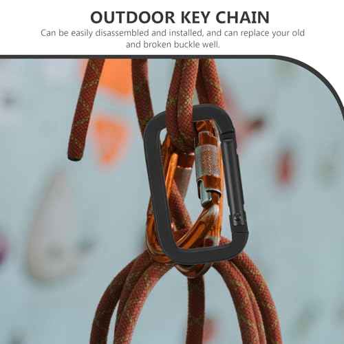 Sosoport 10pcs Carabiner Travel Keychain Metal Keychain Camping Carabiners Hiking Clasp Sturdy Buckle 2X1.2X0.3IN