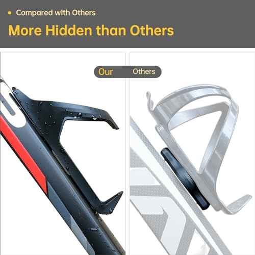 Air Tracker Tag Bike Mount Hidden on Water Bottle Holder, Universal MTB Road Bike Anti-Theft GPS Tracker, Waterproof Holder & Drink Cup Cage for All Bicycle, Stealth Durable Plastic Bracket