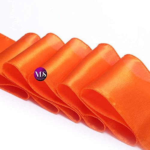 VDS Satin Chair Sashes Chair Cover Back Tie Sateen Bows Ribbon for Wedding Birthday Graduation Engagement Ceremony Event Party Banquet Venue Hotel All Dining Chair Decoration (125PC) (Orange)