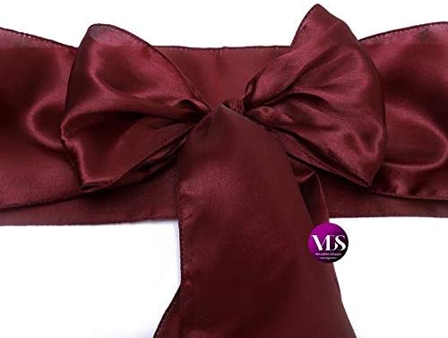 VDS Satin Chair Sashes Chair Cover Back Tie Sateen Bows Ribbon for Wedding Birthday Graduation Engagement Ceremony Event Party Banquet Venue Hotel All Dining Chair Decoration (25PC) (Maroon)