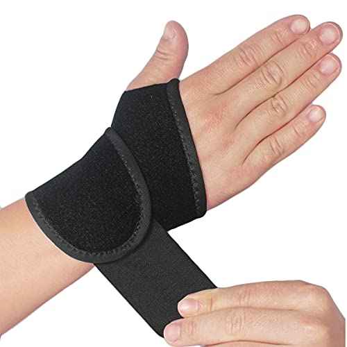 YUNYILAN Wrist Brace Wrist Wraps for Carpal Tunnel 2 Pack Wrist Brace Compression Straps Hand Support, Adjustable Wrist Support for Arthritis and Tendinitis, Joint Pain Relief (Black)