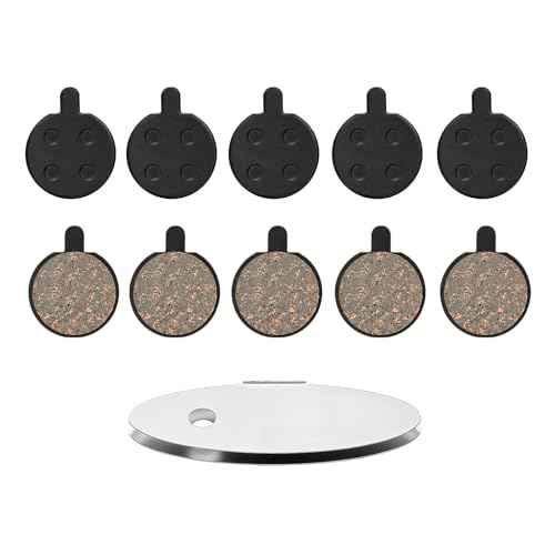 5 Pairs Bike Brake Pads, Low Noise Disc Brake Pads for Mountain Bicycles, Ebikes, Scooters - Semi-Metallic Resin Braking Pads Kit with Smooth Performance and Easy Installation