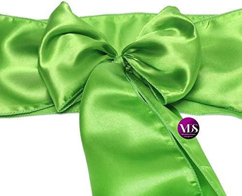 VDS Satin Chair Sashes Chair Cover Back Tie Sateen Bows Ribbon for Wedding Birthday Graduation Engagement Ceremony Event Party Banquet Venue Hotel All Dining Chair Decoration (200PC) (Parrot Green)