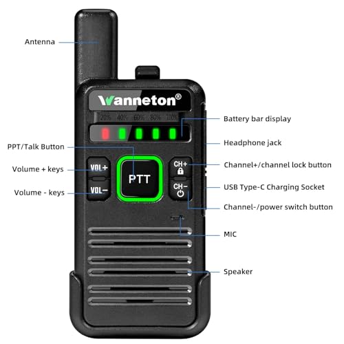 RT22pro Wireless Frequency Copy Rechargeable Walkie Talkies for Adults,walkie talkies Two Way radios Long Range with VOX, Scrambling, decoding, Battery Display, scanning and Other Functions.