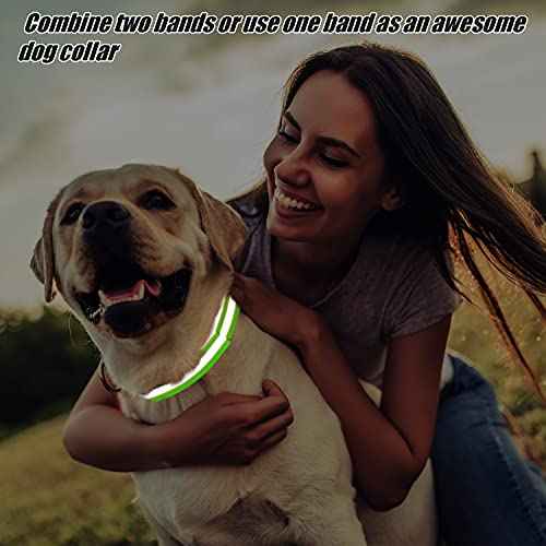 16 Pieces Reflective Bands Reflector Bands for Wrist, Arm, Ankle, Leg, High Visibility Reflective Gear Safety Reflector Tape Straps for Night Walking, Cycling and Running