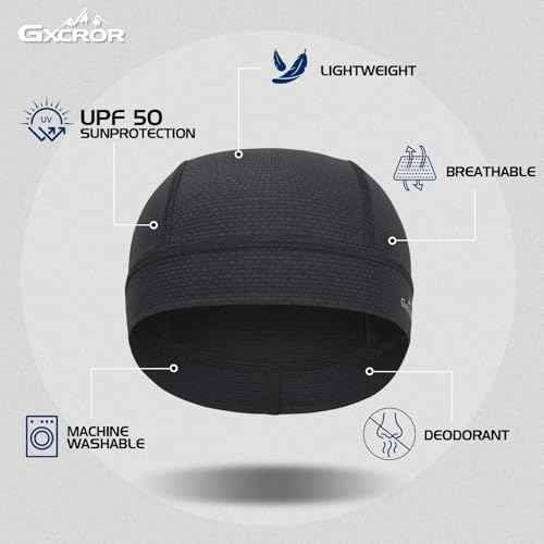 GXCROR Cooling Skull Cap Helmet Liner for Men Women, Moisture Wicking Cycling Cap