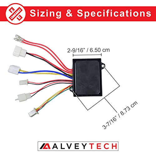 AlveyTech ZK2430-D-FS 4-Wire Controller for The Razor E300/E325 (Ver 20+) - Versions 20+ Only, Replacement Control Module for Electric Scooter/Bike, Motor Speed Control with 4-Wire Throttle Connector