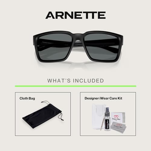 ARNETTE Plot Twist AN4346 Square Sunglasses for Men +BUNDLE with ACCESSORY EYEWEAR KIT