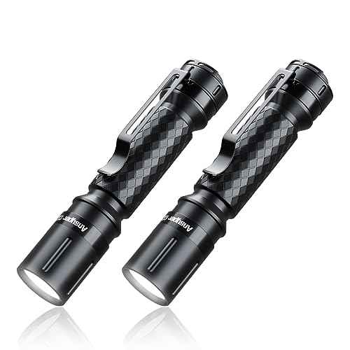 3 Modes Small Mini Flashlights LED Powerful High Lumens Tactical Pen Light with Clip,Slim Portable Pocket Compact Torch for Emergency Inspection AAA Battery Water-Resistant (Black & Black)