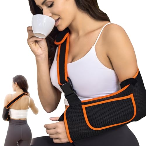 Arm Sling for Women&Men with Enhanced Size Adjustable Sling for Arm Support, Elbow Wrist Left Right Arm Sling with Buckle Design (M)