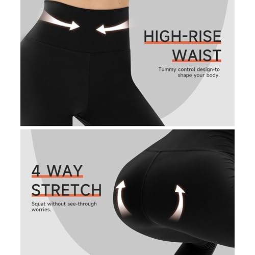 GAYHAY High Waisted Leggings for Women - Soft Opaque Slim Tummy Control Printed Pants for Running Cycling Yoga