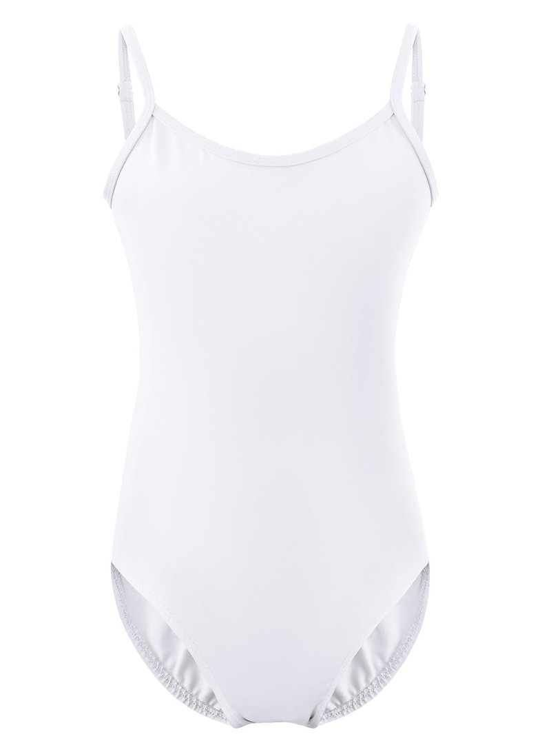 XiaoMoSha Girls Seamless Camisole Undergarment Leotard White Bodysuits for Ballet Dance Gymnastics Size 3-14 Years Old,White,110(3-4Y)
