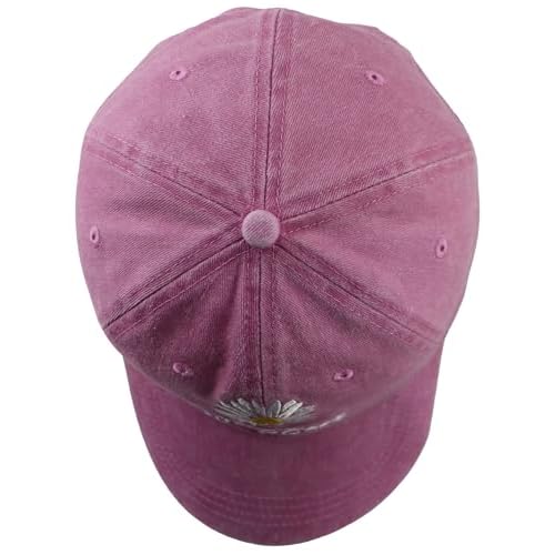 Embroidered Daisy Blessed Hat for Women Men, Adjustable Vintage Washed Cotton Christian Baseball Cap