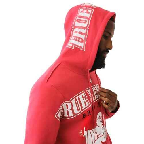 True Religion Men's Raw Exaggerated Icon Zip Up Hoodie