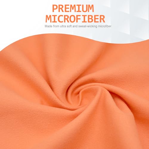 Eunzel Quick Dry Camping Towel, Microfiber Travel Towel 3 Size at 1 Pack,Fast Drying Towel Set for Camping, Beach, Gym, Sports, Yoga & Swimming Pool, Orange