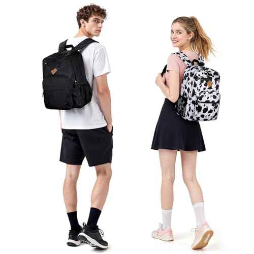 ZORFIN 26L Black Backpack for College, and Travel: Water Resistant Bookbag