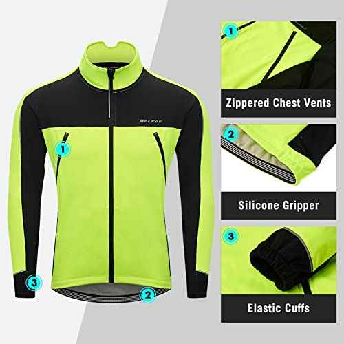 baleaf Men's Winter Jacket Windproof Softshell Thermal Warm Pockets Cycling Running Mountain Biking Cold Weather Gear