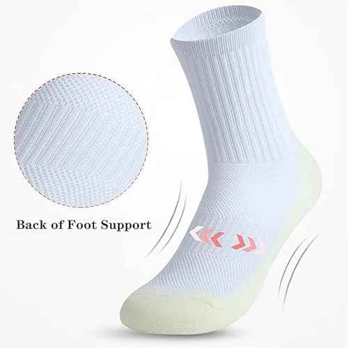 6 Pairs 4-12 Years Old Kids Soccer Grip Socks Anti Slip Athletic Socks Cushioned Football Crew Socks for Teens Boys