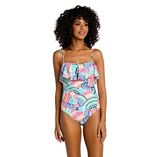 La Blanca Women's Standard Ruffle Bandeau One Piece Swimsuit