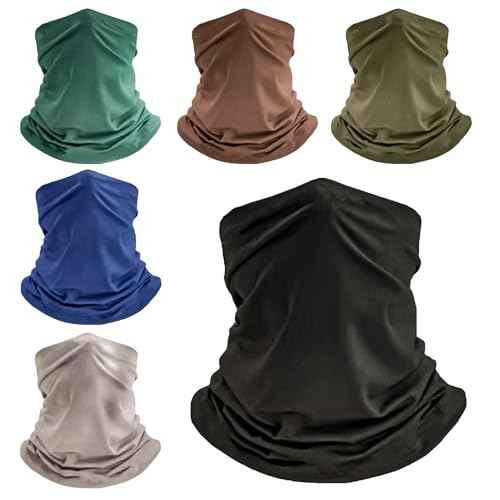 6 Pack Neck Gaiters Tube UV Face Mask Bandana Balaclava Shiesty Magic Scarf Headwear Headbands Wraps for women