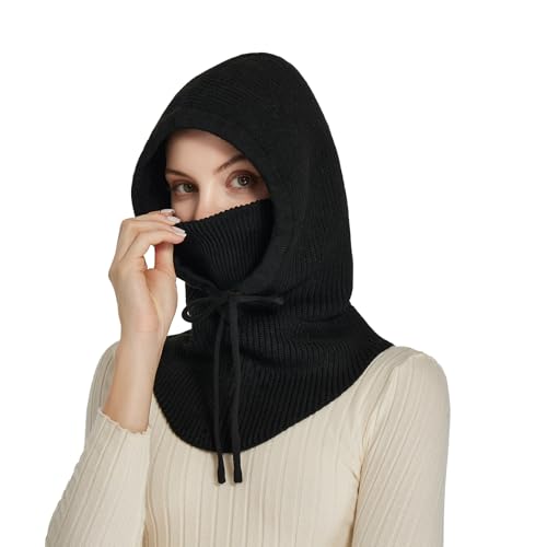 Knit Balaclava Women Winter Hats for Women Winter Face Mask Ski Mask for Men and Women Warm Face Cover Neck Warmer