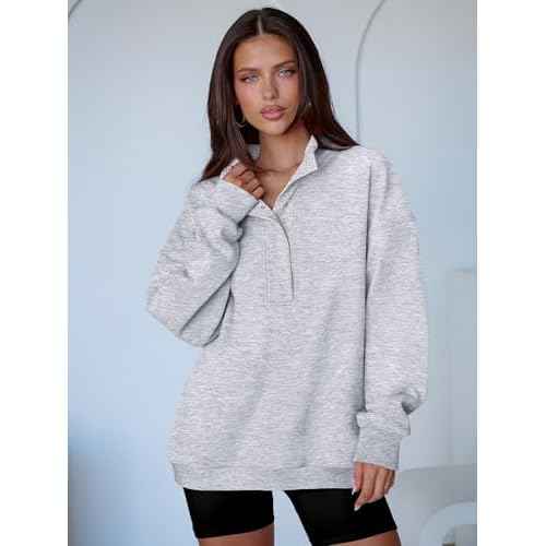 ANRABESS Womens Oversized Sweatshirt Long Sleeve Henley Pullover Tops 2025 Fall Casual Button Loose Fit Teens Fashion Outfits