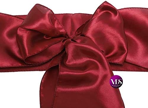 VDS Satin Chair Sashes Chair Cover Back Tie Sateen Bows Ribbon for Wedding Birthday Graduation Engagement Ceremony Event Party Banquet Venue Hotel All Dining Chair Decoration (50PC) (Apple Red)