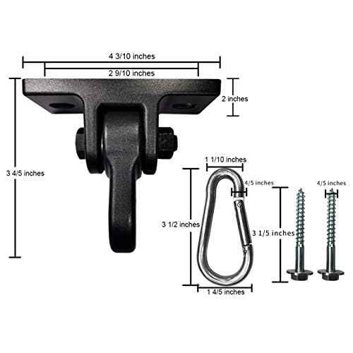 Heavy Duty Black Swing Hangers Screws Bolts Included Over 5000 lb Capacity Playground Porch Yoga Seat Trapeze Wooden Sets Indoor Outdoor 2 Pack