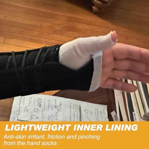 4 Pcs Hand Socks for Splint Elastic Stockinette Tubing Wrist and Thumb Spica Wrap Liner for Under Brace for Women Men (3.9 x 13.3 Inch)