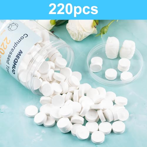 220 Pcs Compressed Towels for Face, Mini Portable Compressed Towel Tablets, Disposable Washcloths for Travel, Compress Towels Camping Toilet Paper Hand Facial Coin Tissue