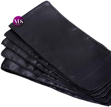 VDS Satin Chair Sashes Chair Cover Back Tie Sateen Bows Ribbon for Wedding Birthday Graduation Engagement Ceremony Event Party Banquet Venue Hotel All Dining Chair Decoration (150PC) (Black)