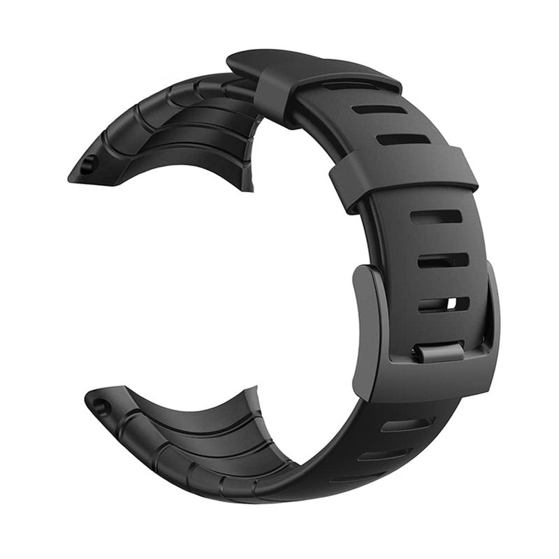 SENCATO Watch Bands Compatible with Suunto Core, Classic Soft Rubber Replacement Wrist Strap for Suunto Core Smart Watch（A/B Style Available Select） Black
