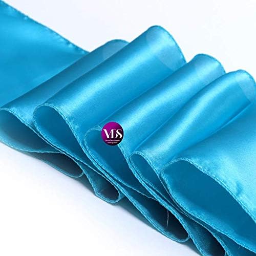 VDS Satin Chair Sashes Chair Cover Back Tie Sateen Bows Ribbon for Wedding Birthday Graduation Engagement Ceremony Event Party Banquet Venue Hotel All Dining Chair Decoration (50PC) (Turquoise)