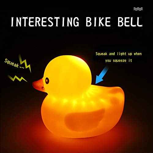 wonuu Rubber Duck Bike Bell, Squeeze Ducks with Helmet for Cycling Car Dashboard Decorations Motorcycle Bicycle Accessories