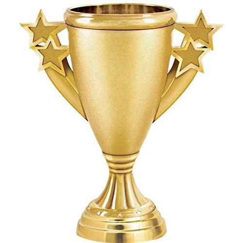 Crown Awards Gold Cup Trophy, 5 1/4" Gold Starburst Recognition Trophy with Custom Engraving Prime
