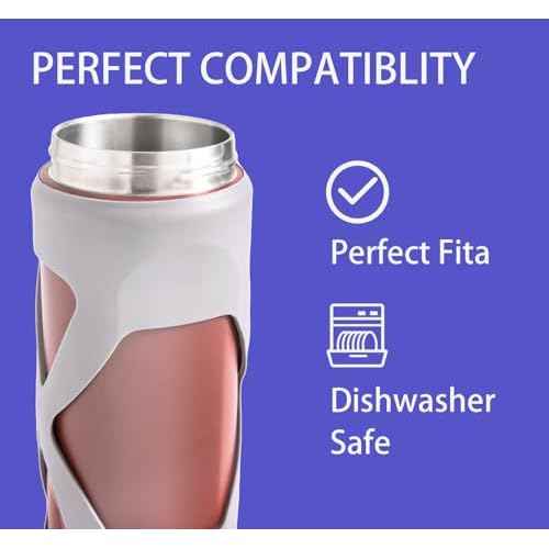 Silicone Water Bottle Boot for Owala 24 oz, Silicone Case with Handle, Anti-Slip Protective Sleeve Protector, Reduce Damage and Provide Comprehensive Protection for FreeSip(Grey)