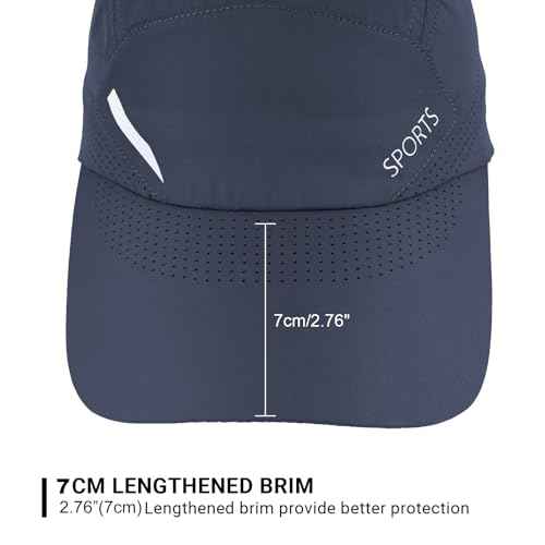 Quick Dry Running Hat Adjustable Cooling Baseball Hat Breathable Sport Cap Reflective UPF 50+ Run Hats for Womens Men