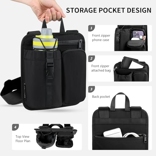 FOREGOER Water Bottle Holder with Adjustable Shoulder & Handheld Strap Phone Pocket for Cup 16-40oz,Large Capacity Crossbody Carrier Bag for Commuting, Sports, Travel